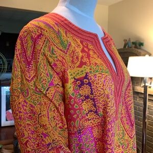 BNWOT GRETCHEN SCOTT ELITE BOUTIQUE BRAND BRAZIL INDIA COTTON PERCALE TUNIC
